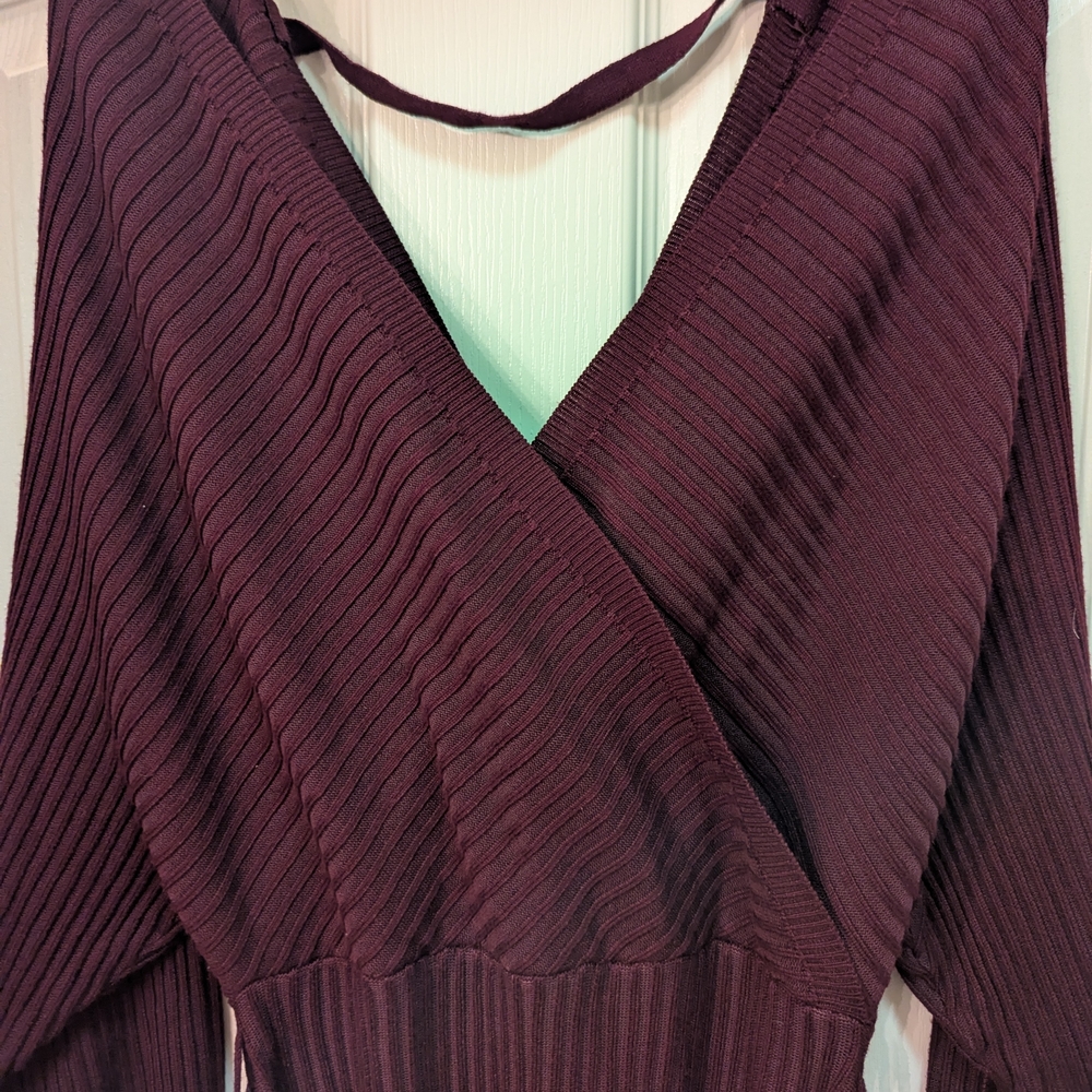 Love Tree Maroon Ribbed Knit Top - Picture 2 of 3